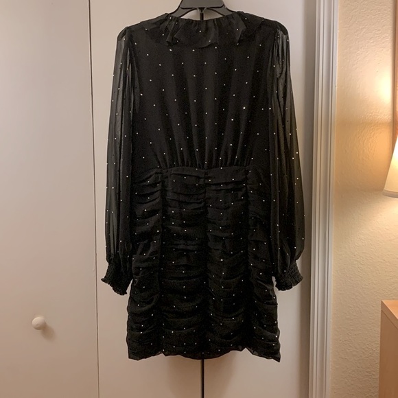a loves a NWT Embellished Black Long Sleeve Mini Dress - Picture 2 of 16